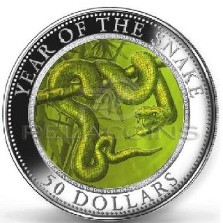 Cook Islands 2013 50$ Mother of Pearl - Year of the Snake 5oz