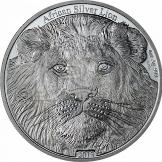 Congo 2013 5000 Francs CFA African Lion 4oz