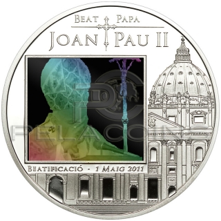 Andora 2011 5 Dinar Beatyfikacja Jana Pawła II + Hologram