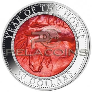 Cook Islands 2014 50$ Mother of Pearl 5oz Year of the Horse