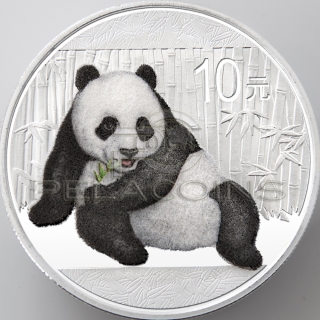 China 2015 10 Yuan Coat Panda with Fluffy Fur 1oz Silver Coin