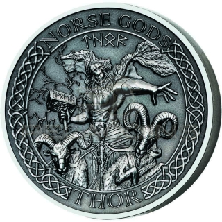Cook Islands 2015 10$ Norse Gods II - Thor 2oz Ultra High Relief