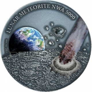 Niue Island 2015 1$ Lunar Moon Meteorite The Rock NWA 5000