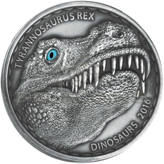 Burkina Faso 2016 1000 Francs - Tyrannosaurus Rex 1oz - real eye effect