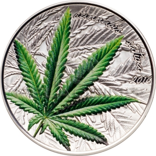 Benin 2016 1000 Francs Marihuana - Cannabis Sativa High Relief 1oz