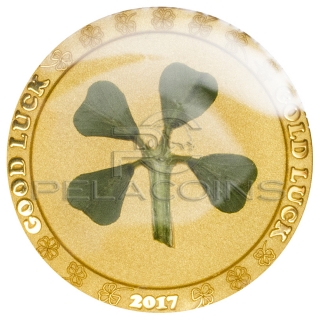 Palau 2017 1$ Four Leaf Clover Gold