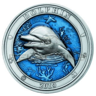 Barbados 2019 5$ Underwater World - Dolphin 3oz