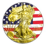 USA 2014 1$ Union Flag Walking Liberty Silver Eagle Gold American Civil War