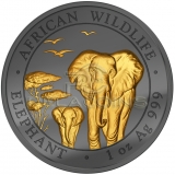 Somalia 2015 100 Shillings Black Elephant - Golden Enigma 1oz