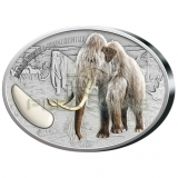 Niger 2015 1500 Francs Wooly Mammoth 2 oz with real Mammoth ivory inlay