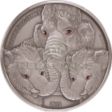 Burkina Faso 2015 10.000 Francs Mammoth Family - Real Eyes Prehistoric 1KG