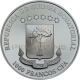 Guinea Ecuatorial 2018 1000 Francs Vanity Crystal Skull 1oz
