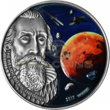 Burkina Faso 2017 1000 Francs Johannes Kepler with 3 Martian Meteorites 1oz