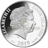 Cook Islands 2019 25$ Mother Of Pearl Lunar - The Year of the Pig 5oz