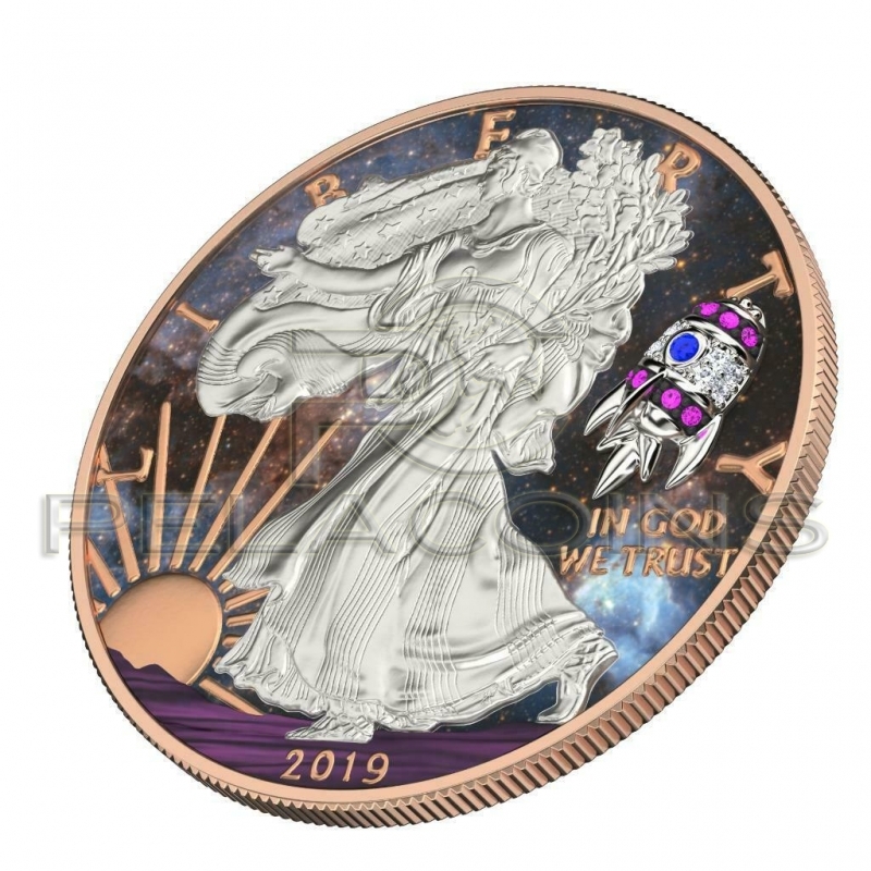 USA 2019 1$ American Eagle Space Rocket 1oz silver Coin
