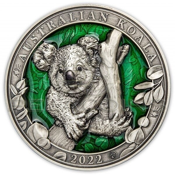 Barbados 2022 5$ The Australian Koala Colours of Wildlife 3oz
