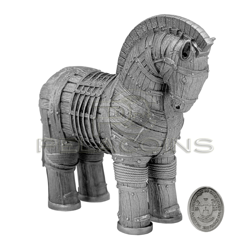 Cameroon 2026 2000 Francs SHADOWS OF MYTHS - Trojan Horse 2oz Silver Coin