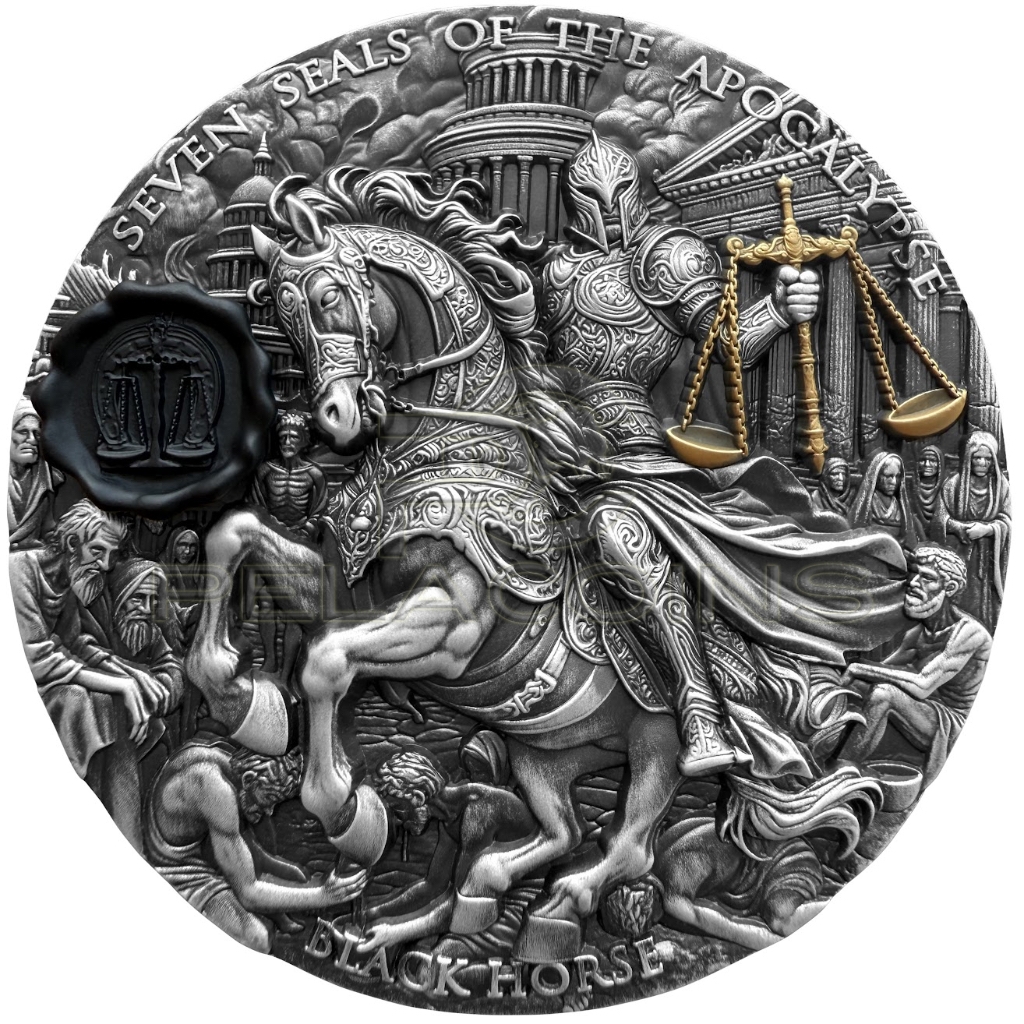 Niue 2026 7 Dollars Seven Seals of the Apocalypse - Black Horse 3oz