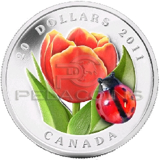 Kanada 2011 20$ Tulipan i Biedronka - Ladybug