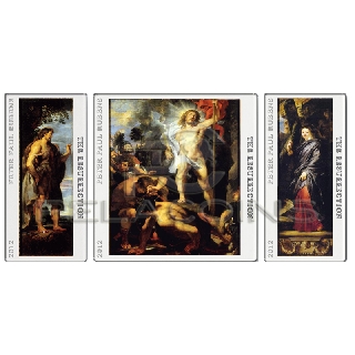 Tokelau 2012 2$ + 2 x 1$ The Resurrection of Christ Triptych