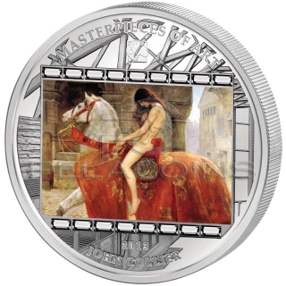 Cook Islands 2013 20$ Masterpieces of Art Lady Godiva John Maler Collier 3oz