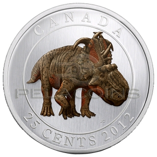 Canada 2012 25 cent Pachyrhinosaur​,us Dinosaur Glow in the Dark