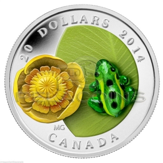 Canada 2014 $20 Murano Venetian Glass Frog on Water Lily