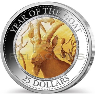 Cook Island 2015 25$ Mother of Pearl - Year of the Goat / Rok Kozła