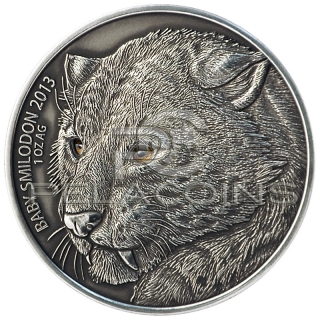 Burkina Faso 2013 1000 Francs Baby Smilodon - Saber Toothed Tiger - Real eye effect