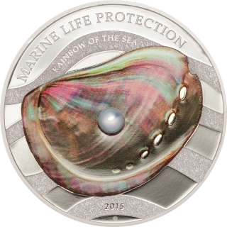 Palau 2015 5$ Rainbow of the Sea Pearl - Marine Life Protection 1oz