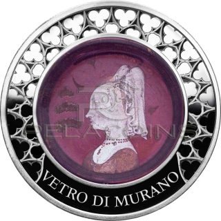 Congo 2015 1000 Francs Vetro di Murano - Pink Lady 2oz