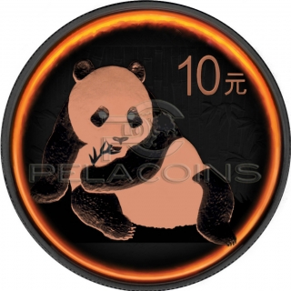 China 2015 10 Yean Eclipse of the Sun - Panda 1oz Black Ruthenium - Rose Gold Plated