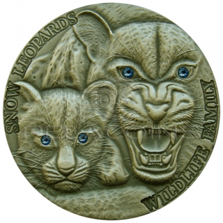 Niue Island 2015 1$ Wildlife Family III - Snow Leopards 1oz