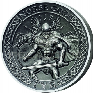 Cook Islands 2015 10$ Norse Gods III - Tyr 2oz Ultra High Relief