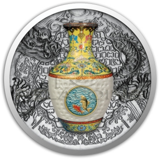 Niue Island 2016 1$ WAZA Dynastii QING zdobiona porcelaną