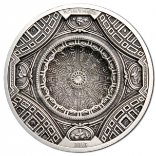Cook Islands 2016 20$ Temple of Heaven - St Peters Basilica 4 Layer 100g Silver