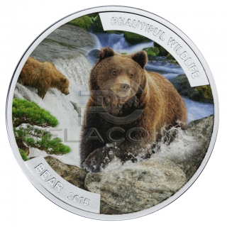 Niue Island 2015 1$ Beautiful Wildlife - Bear 1oz