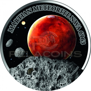 Niue Island 2016 50$ Mars Martian Meteorite NWA 6963 1 KG Silver