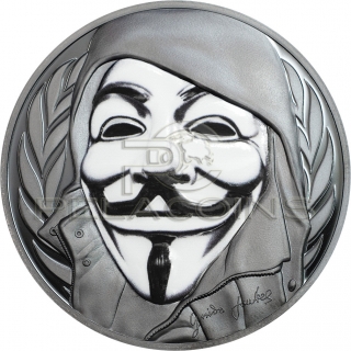 Cook Islands 2016 5$ GUY FAWKES MASK Anonymous V for Vendetta 1oz
