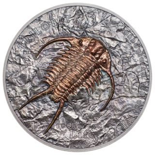 Mongolia 2016 500 Togrog Evolution of Life 2016 - Trilobite 1oz silver