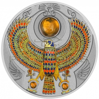 Niue 2017 2$ Falcon of Tutankhamun Amber Horus 2oz