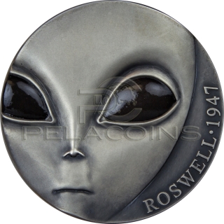 Cameroon 2017 3000 Francs Roswell Incident 70th Anniversary UFO Glow in the dark eyes 3oz