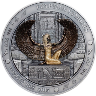 Palau 2016 20$ Winged ISIS -  Egyptian Symbols 3oz