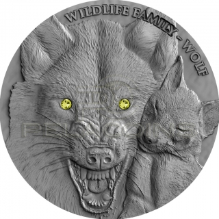 Niue Island 2017 1$ Wildlife Family V - Wolf 1oz