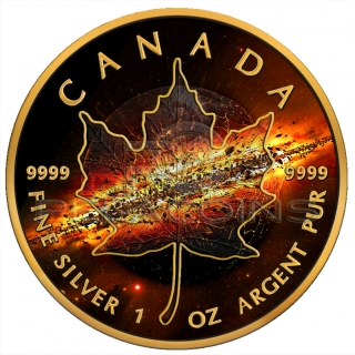 Canada 2017 5$ Maple Leaf - Apocalypse II 1oz Black Ruthenium, 24Kt. Gold plated