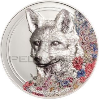 Mongolia 2018 500 Togrog Woodland Spirits Fox 1oz