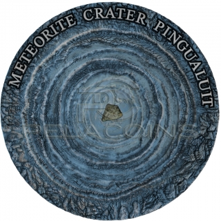 Niue Island 2018 1$ Meteorite Crater - Pingualuit 1oz