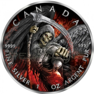 Canada 2017 5$ Maple Leaf Puma Privy Proof - Grim Reaper Armageddon II 1oz Ruthenium plated Color