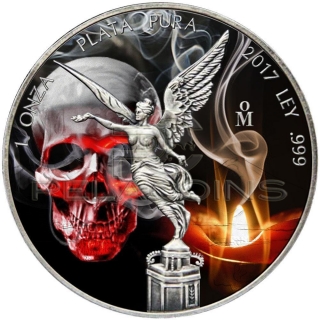 Mexico 2017 Libertad Onza Skull Candle 1oz