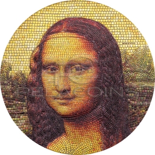 Palau 2018 20$ MONA LISA Monna Leonardo Da Vinci Great Micromosaic Passion 3oz
